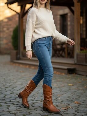 Roper Women's Brown Cowgirl Western Heeled Boots Sz 6M